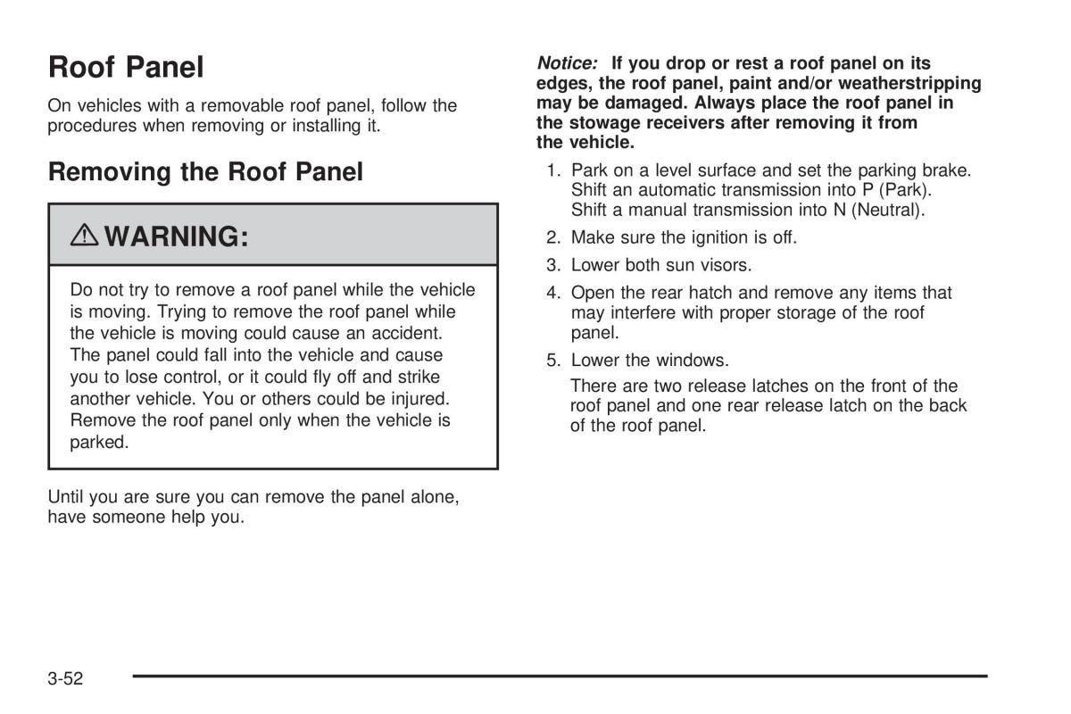 Chevrolet Corvette C6 owners manual / page 146