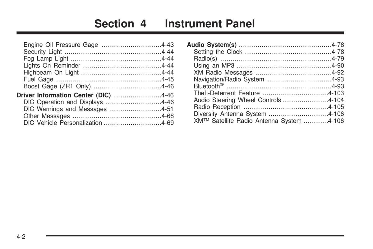 Chevrolet Corvette C6 owners manual / page 164