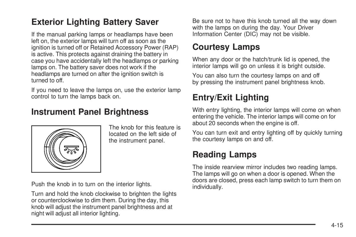 Chevrolet Corvette C6 owners manual / page 177