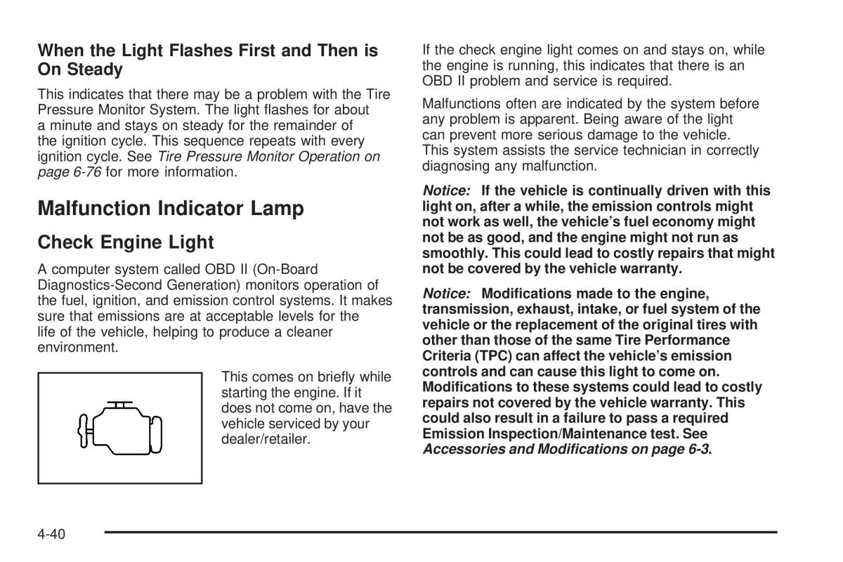 Chevrolet Corvette C6 owners manual / page 202