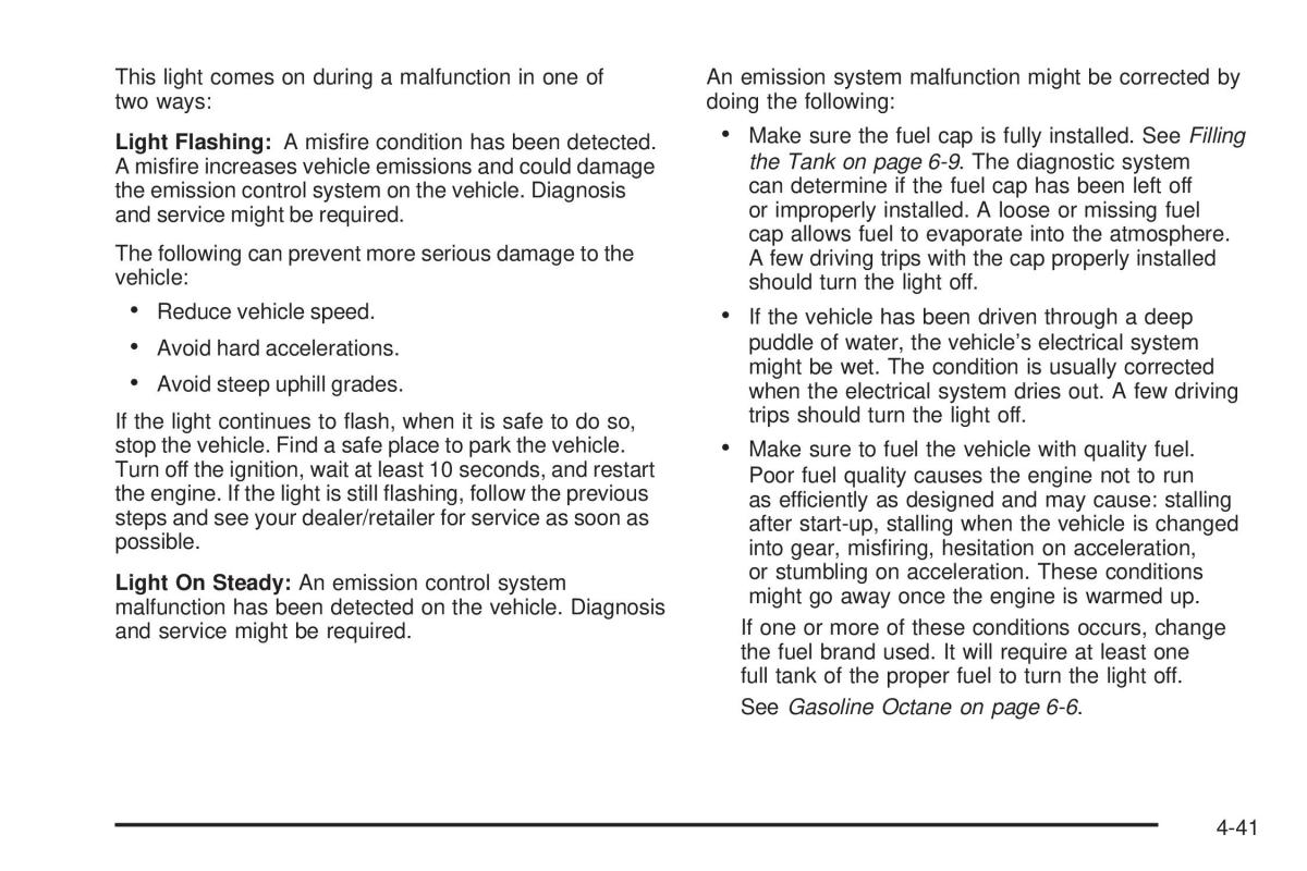 Chevrolet Corvette C6 owners manual / page 203