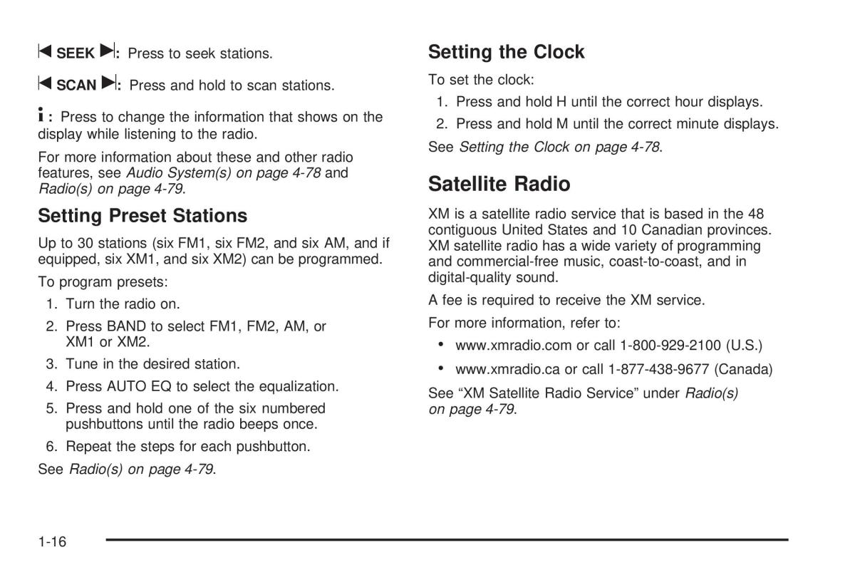 Chevrolet Corvette C6 owners manual / page 22