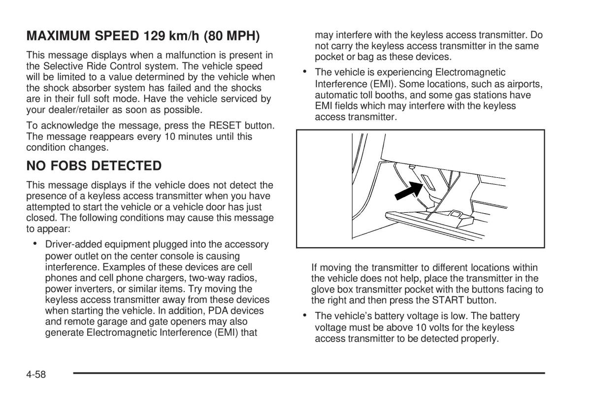 Chevrolet Corvette C6 owners manual / page 220