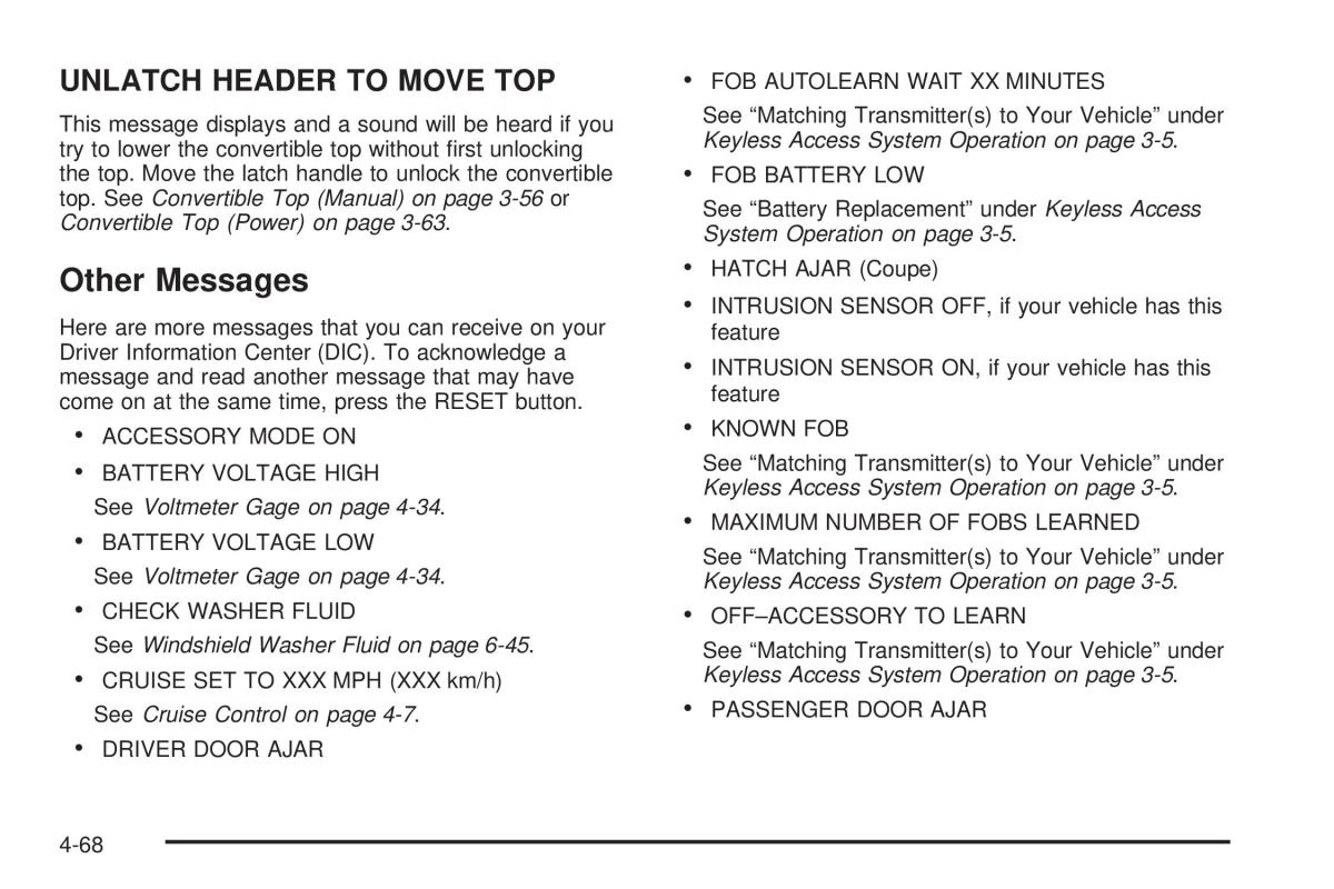 Chevrolet Corvette C6 owners manual / page 230