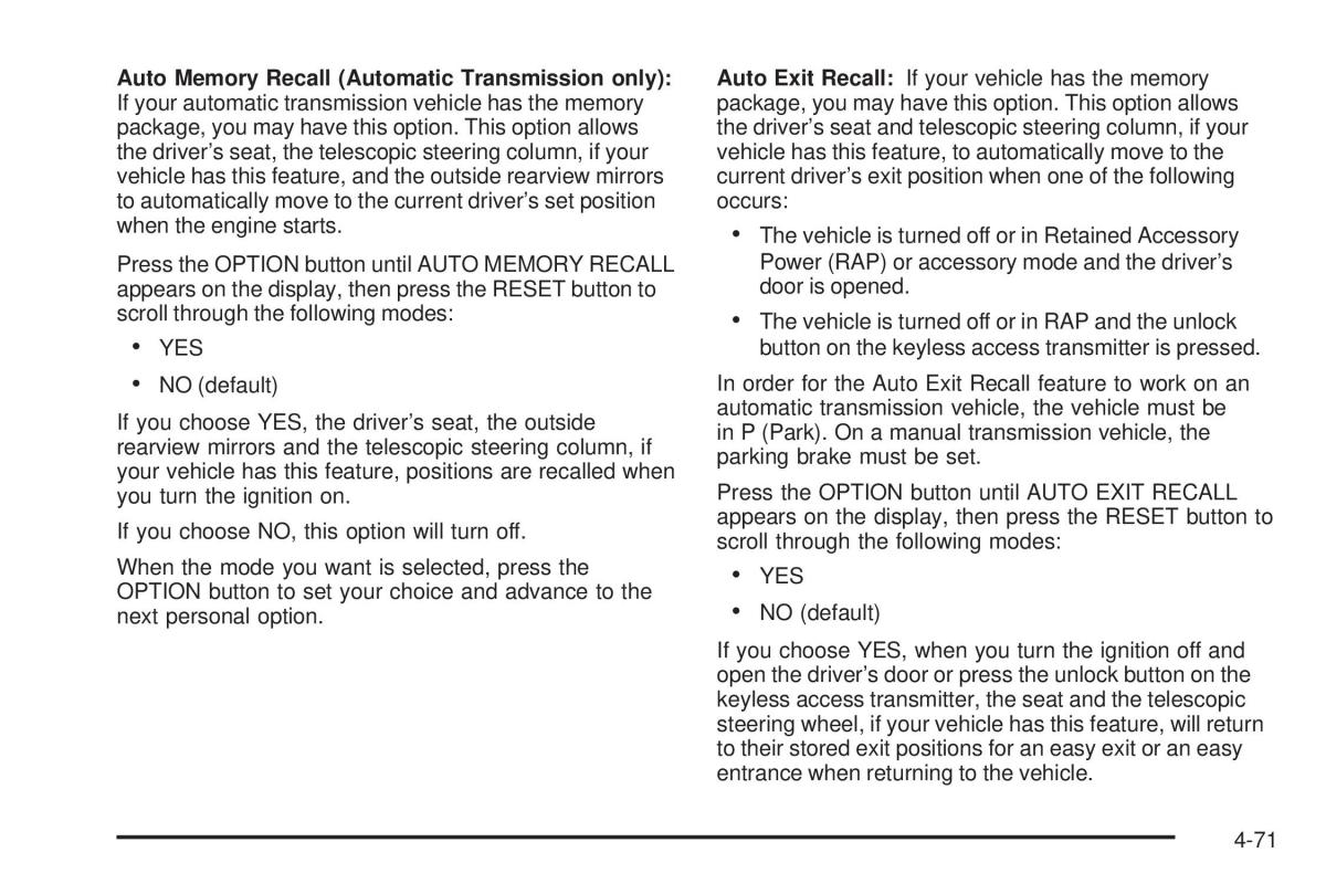 Chevrolet Corvette C6 owners manual / page 233