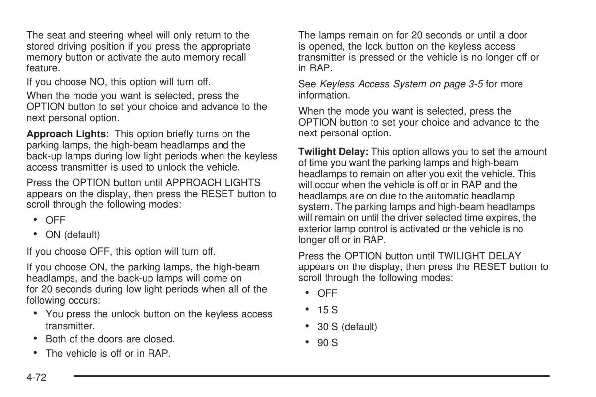 Chevrolet Corvette C6 owners manual / page 234