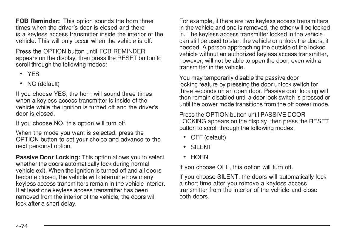 Chevrolet Corvette C6 owners manual / page 236