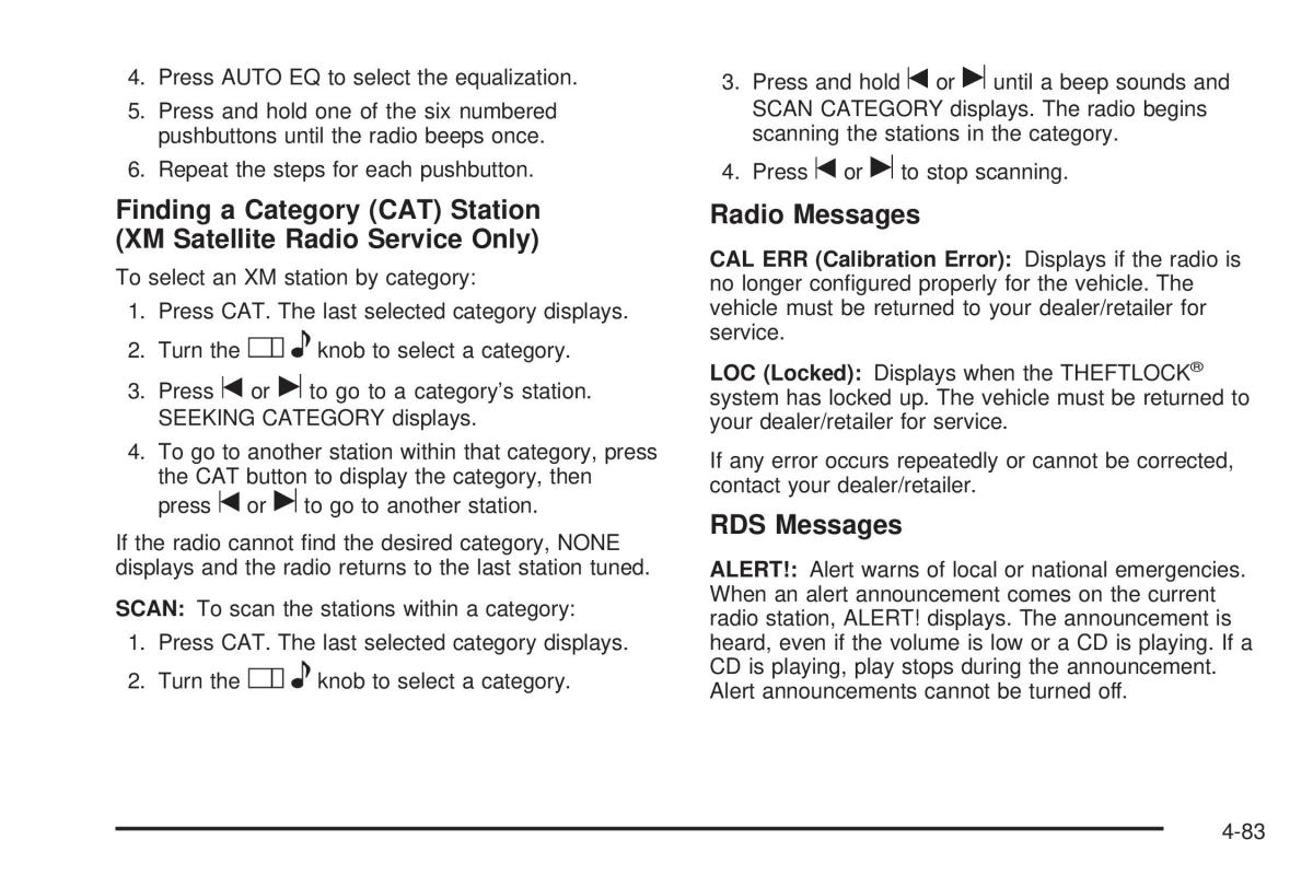 Chevrolet Corvette C6 owners manual / page 245