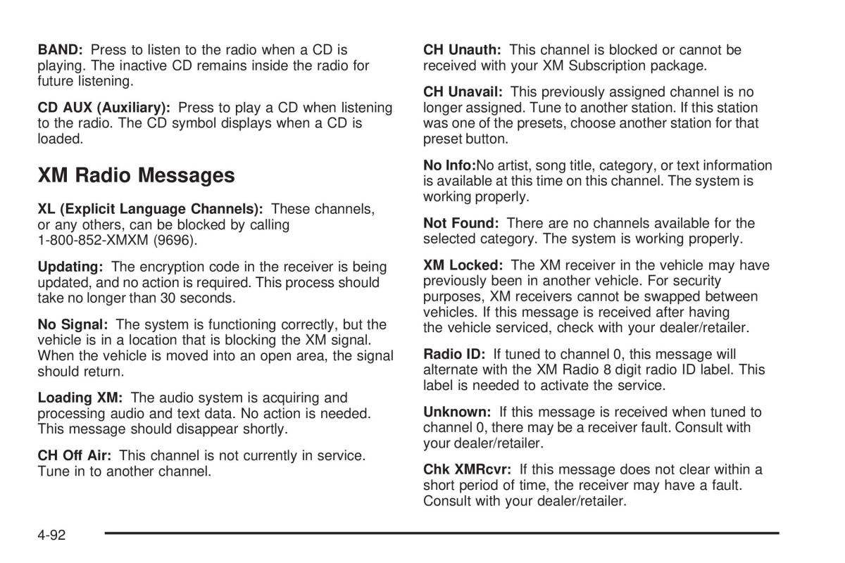 Chevrolet Corvette C6 owners manual / page 254