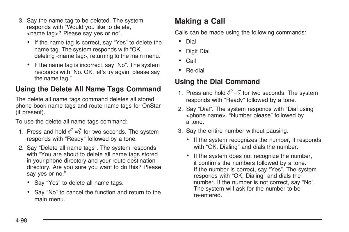 Chevrolet Corvette C6 owners manual / page 260