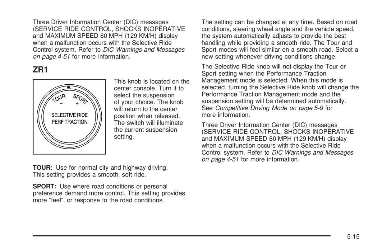 Chevrolet Corvette C6 owners manual / page 283