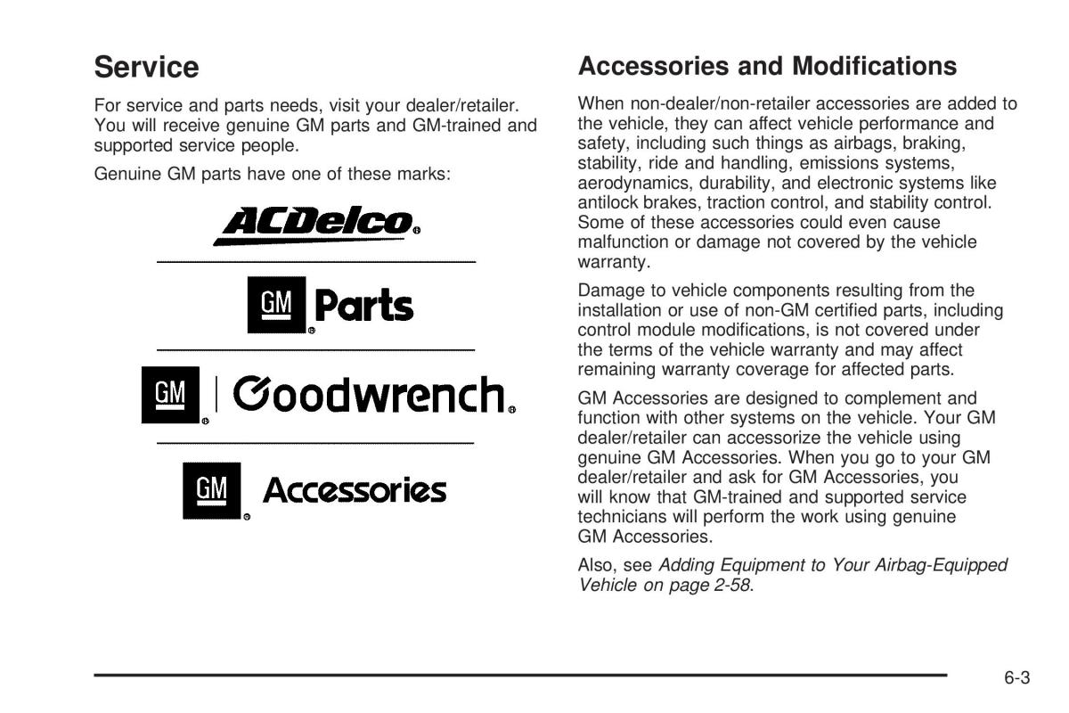 Chevrolet Corvette C6 owners manual / page 305