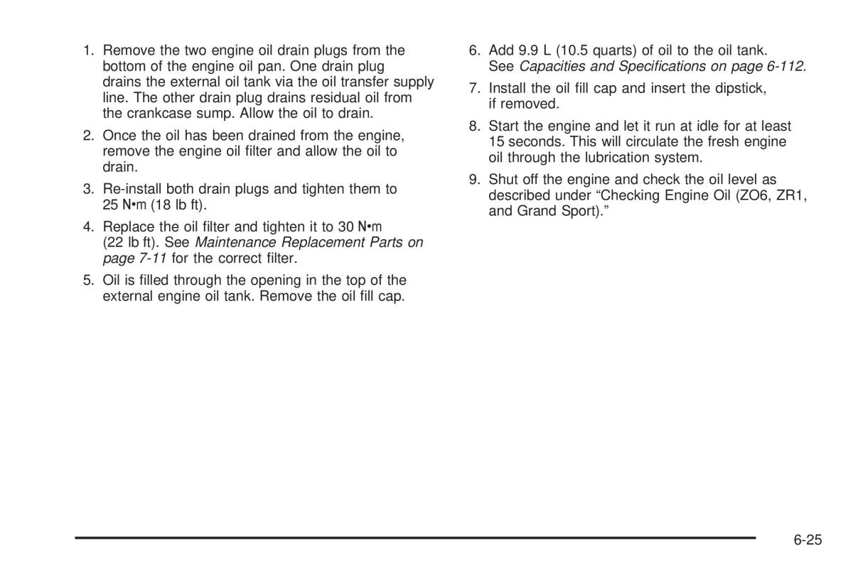 Chevrolet Corvette C6 owners manual / page 327