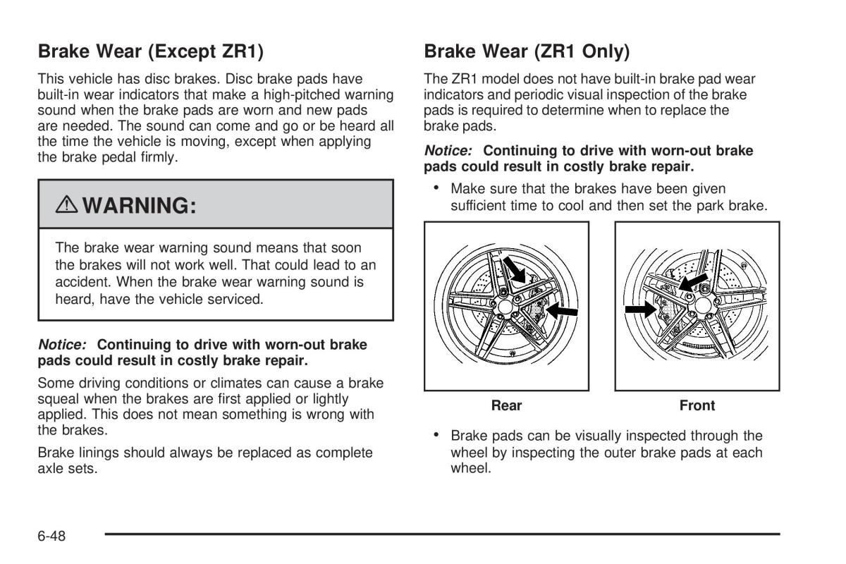 Chevrolet Corvette C6 owners manual / page 350