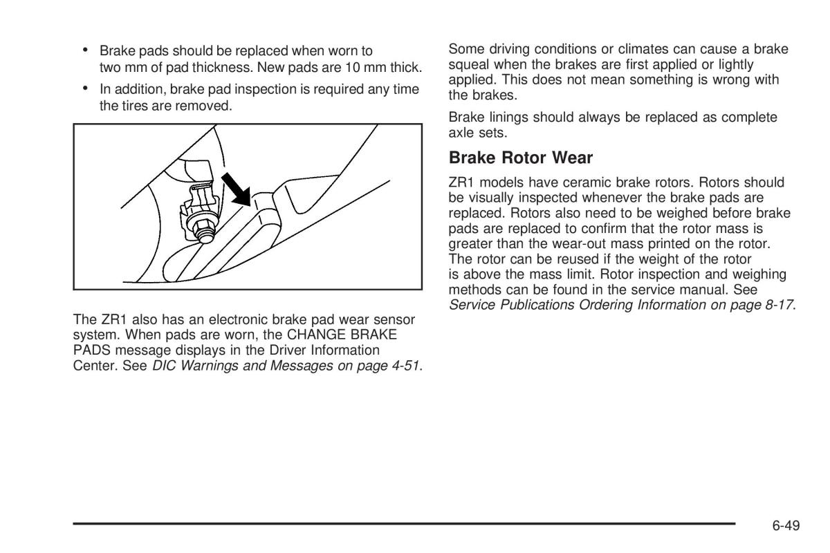 Chevrolet Corvette C6 owners manual / page 351