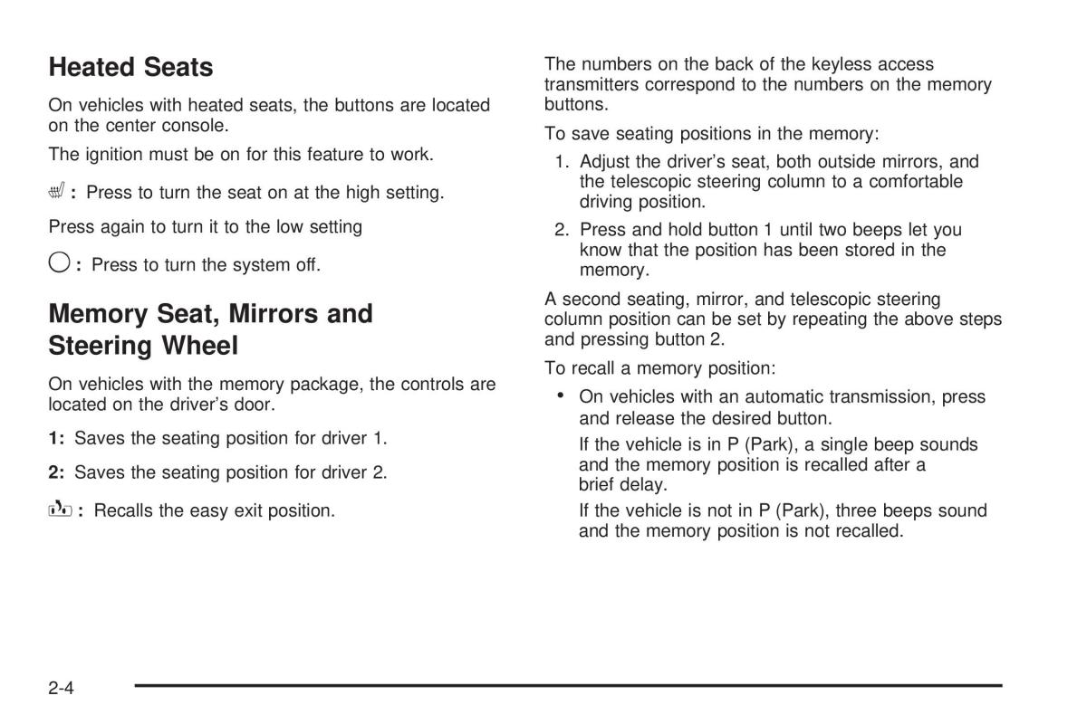 Chevrolet Corvette C6 owners manual / page 36