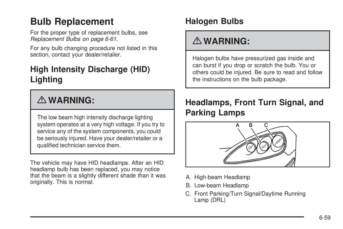 Chevrolet Corvette C6 owners manual / page 361