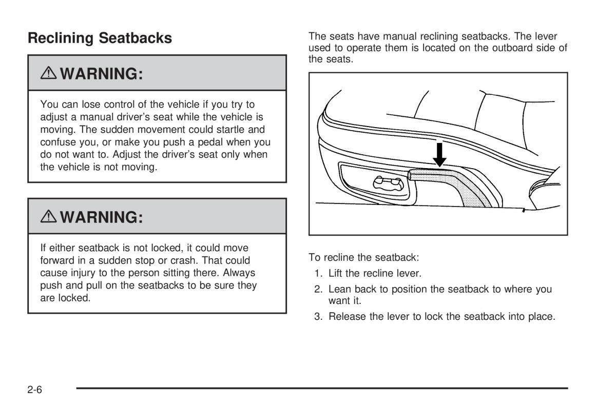 Chevrolet Corvette C6 owners manual / page 38