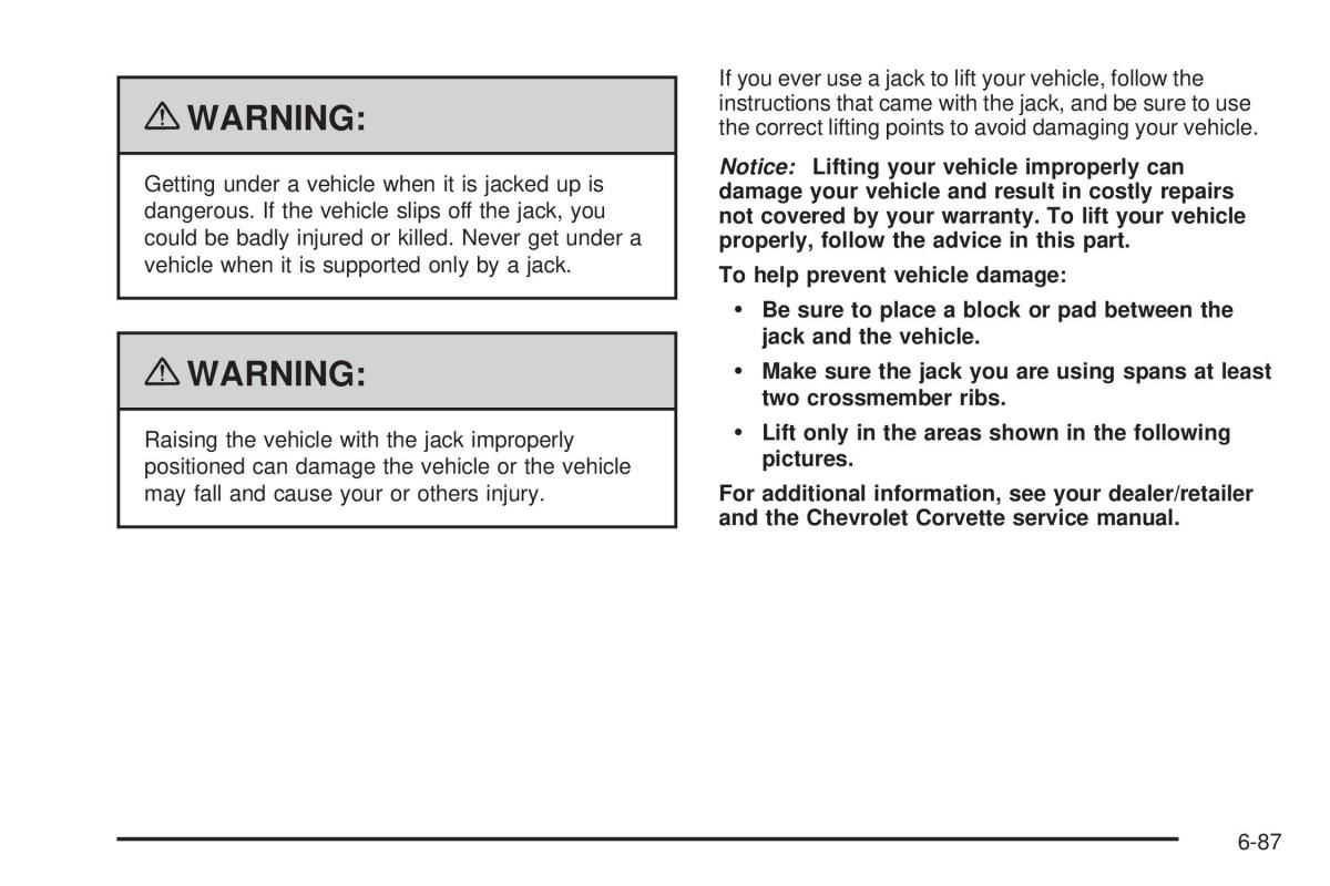 Chevrolet Corvette C6 owners manual / page 389