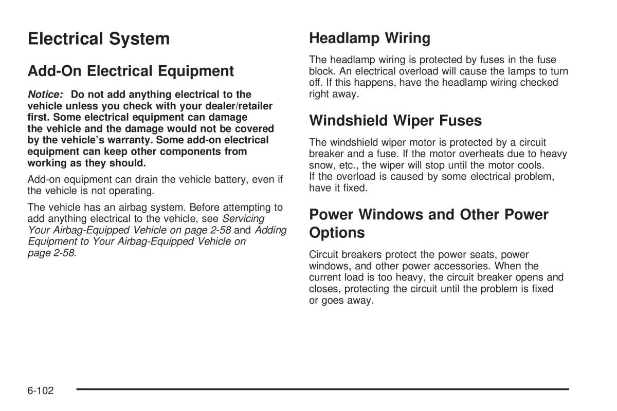 Chevrolet Corvette C6 owners manual / page 404