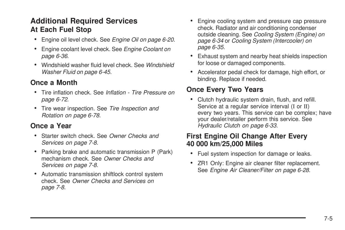 Chevrolet Corvette C6 owners manual / page 421