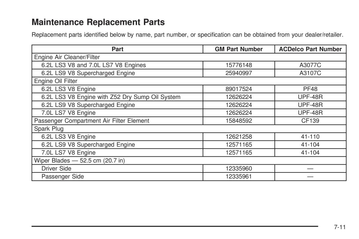 Chevrolet Corvette C6 owners manual / page 427