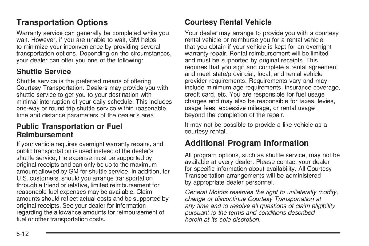 Chevrolet Corvette C6 owners manual / page 444