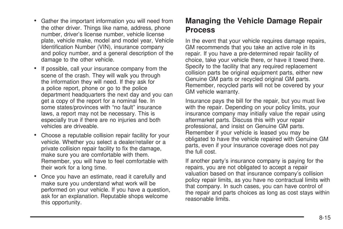 Chevrolet Corvette C6 owners manual / page 447