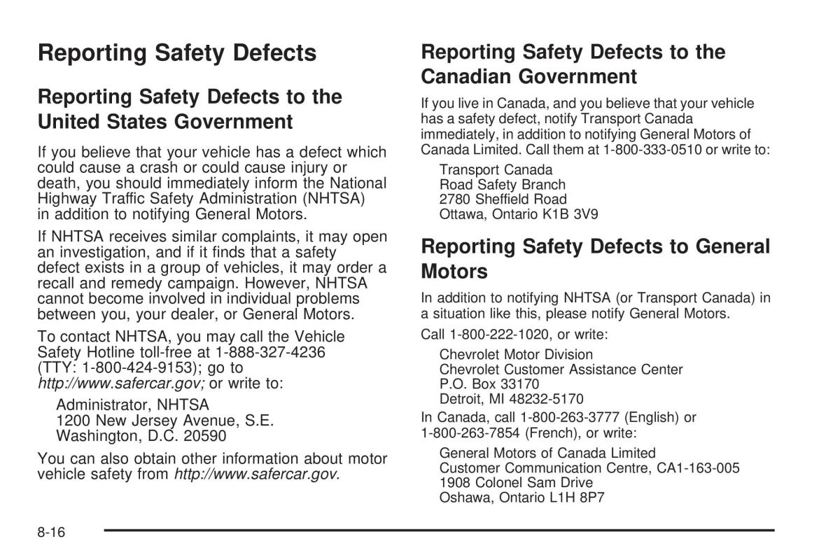 Chevrolet Corvette C6 owners manual / page 448