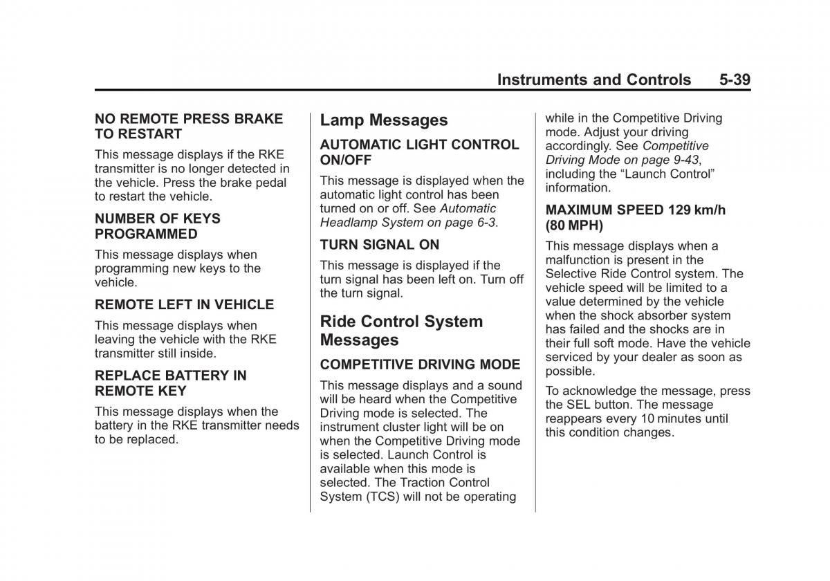 manual  Chevrolet Corvette C7 owners manual / page 144