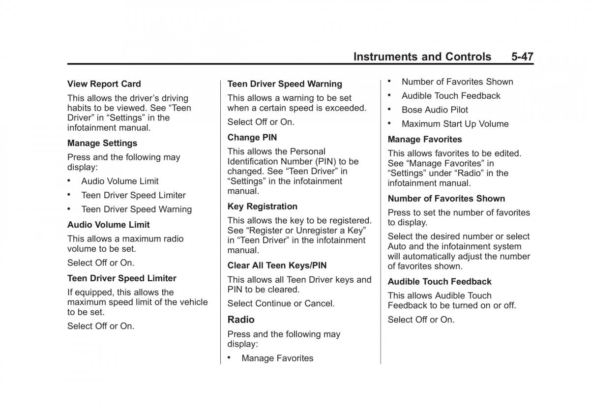 manual  Chevrolet Corvette C7 owners manual / page 152