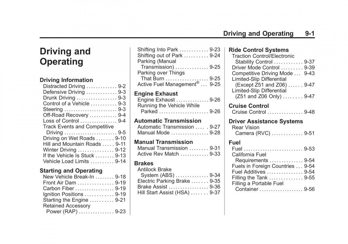 manual  Chevrolet Corvette C7 owners manual / page 182