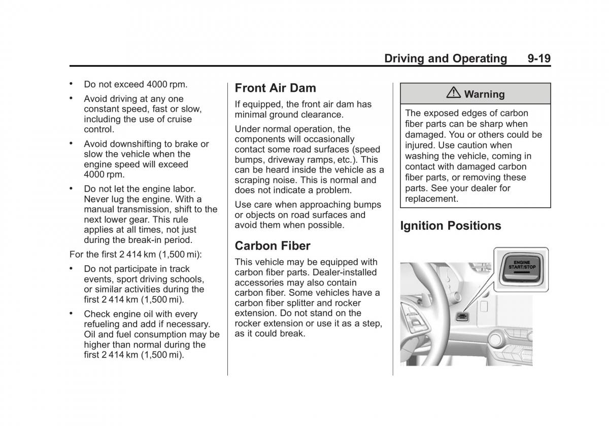 Chevrolet Corvette C7 owners manual / page 200