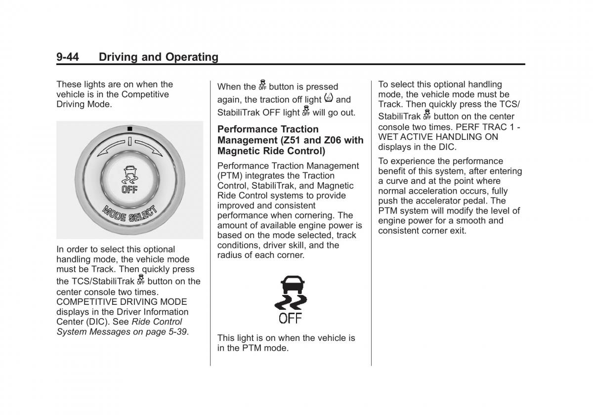 manual  Chevrolet Corvette C7 owners manual / page 225