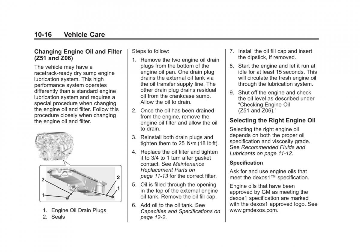 manual  Chevrolet Corvette C7 owners manual / page 255