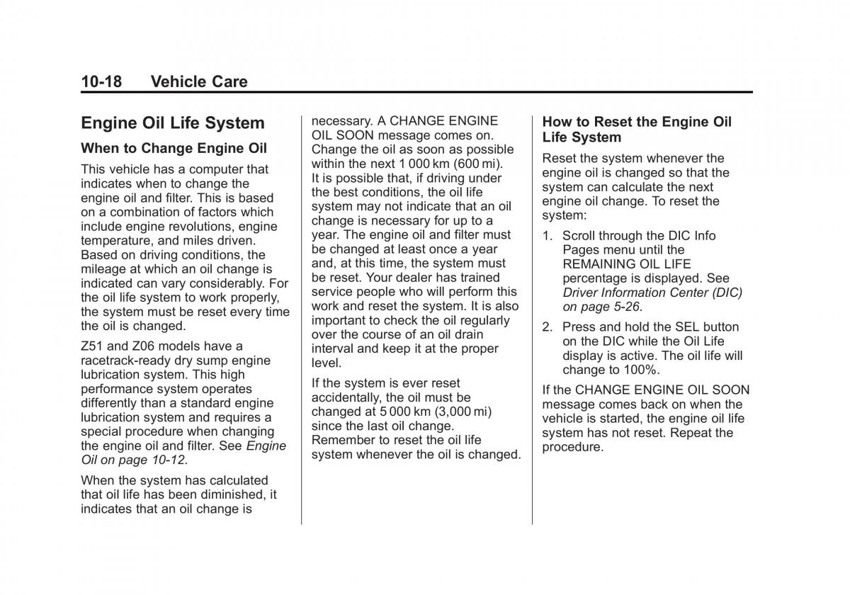 manual  Chevrolet Corvette C7 owners manual / page 257