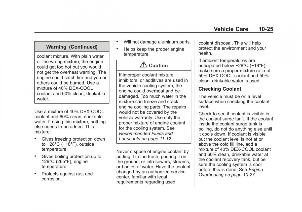 manual  Chevrolet Corvette C7 owners manual / page 264