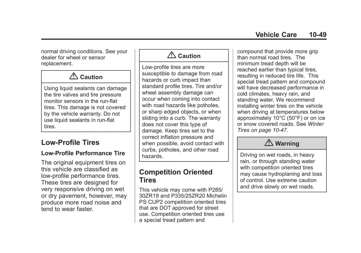 manual  Chevrolet Corvette C7 owners manual / page 288