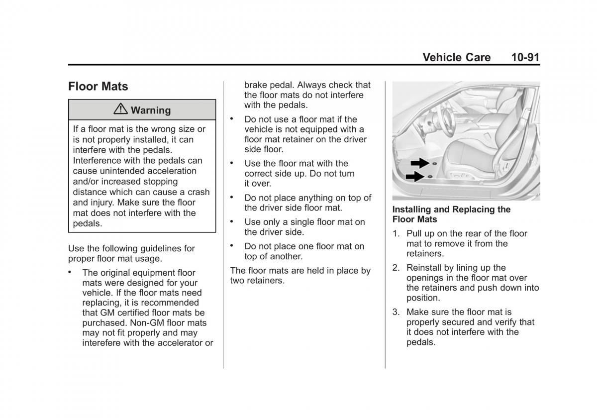 manual  Chevrolet Corvette C7 owners manual / page 330