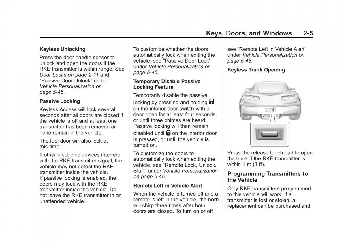 manual  Chevrolet Corvette C7 owners manual / page 34