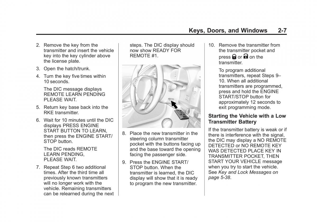 manual  Chevrolet Corvette C7 owners manual / page 36