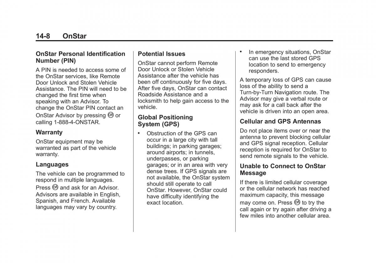 manual  Chevrolet Corvette C7 owners manual / page 375