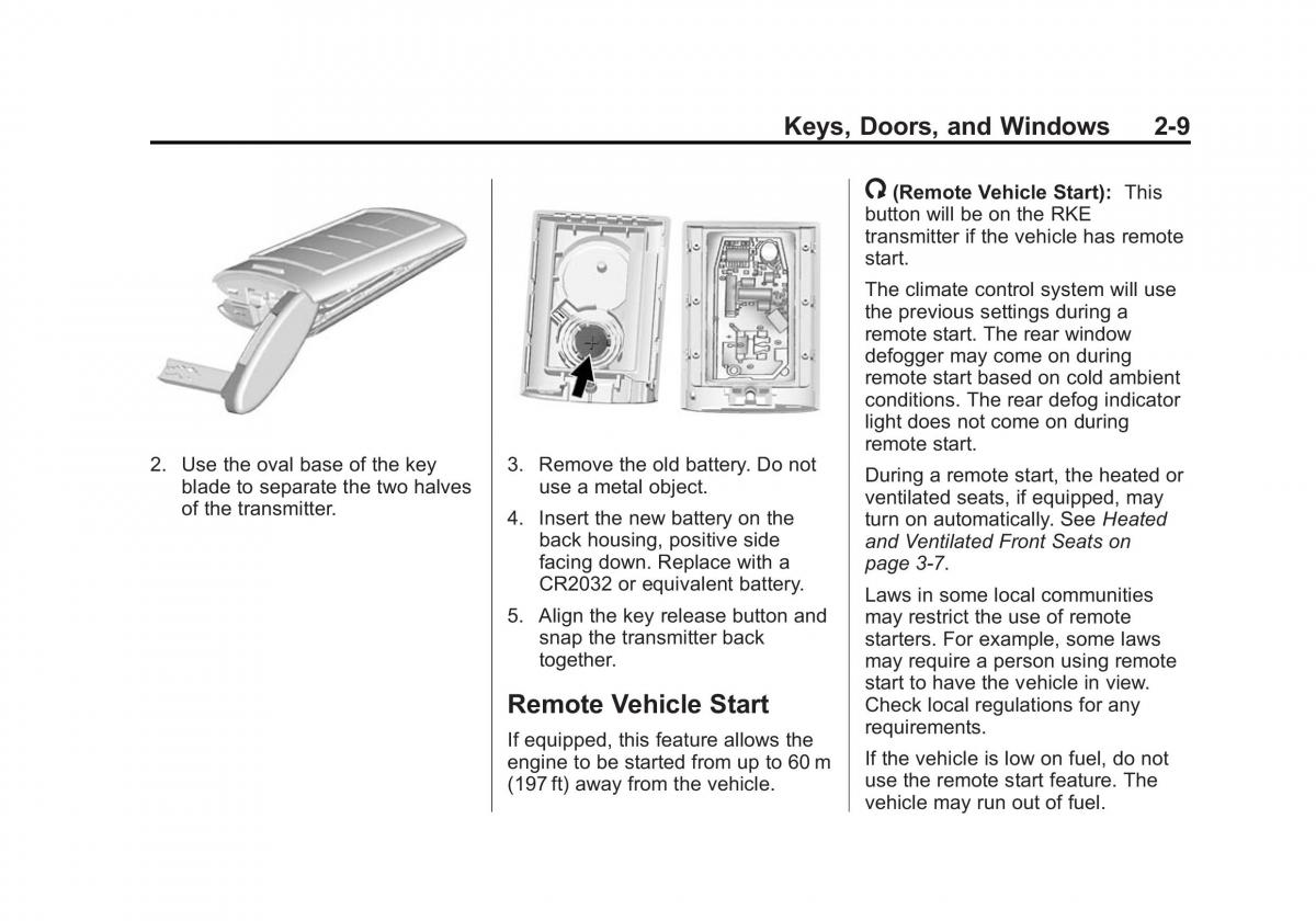 Chevrolet Corvette C7 owners manual / page 38