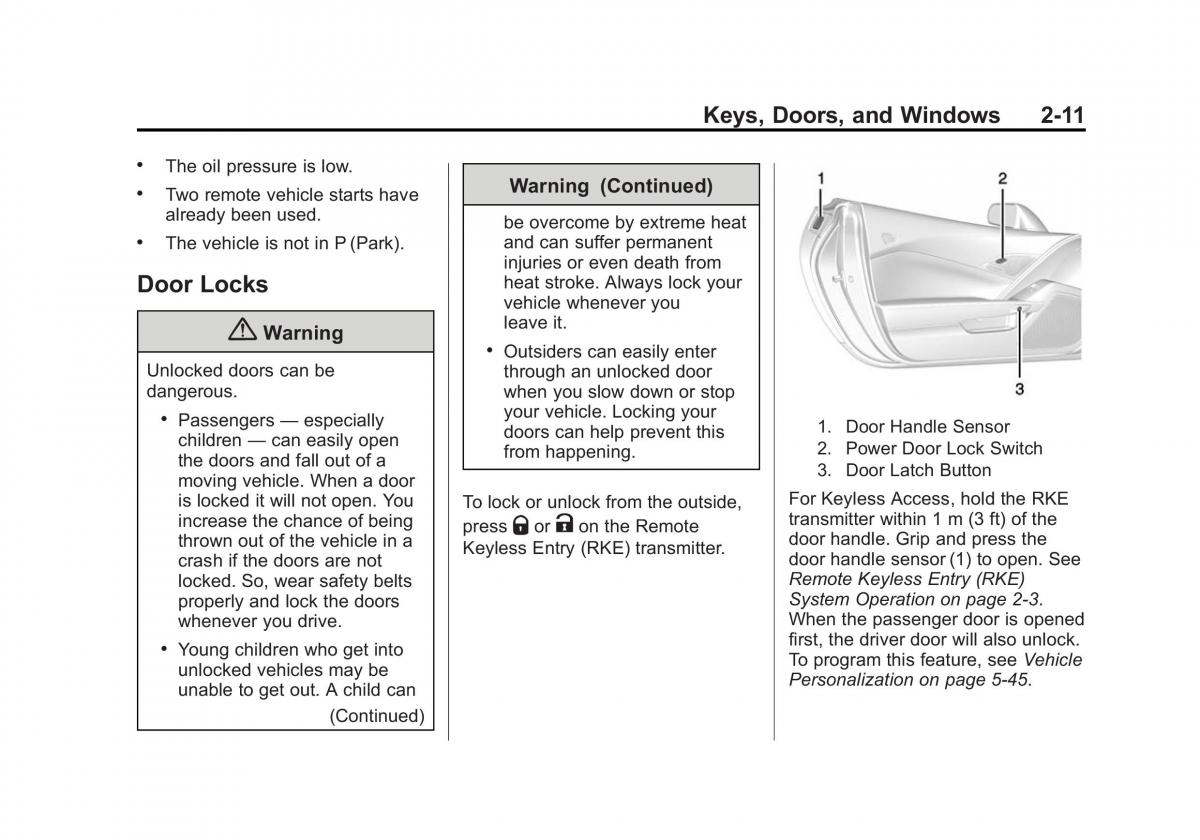 manual  Chevrolet Corvette C7 owners manual / page 40