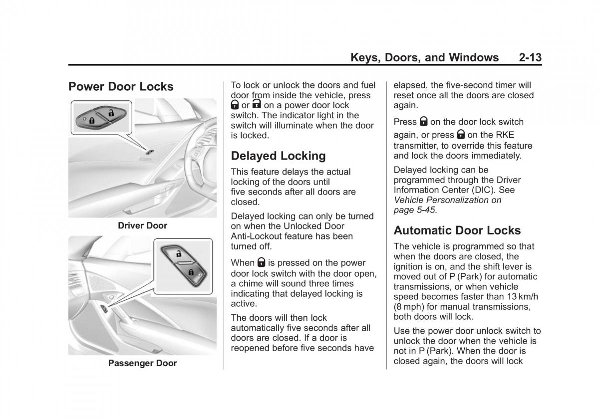 manual  Chevrolet Corvette C7 owners manual / page 42