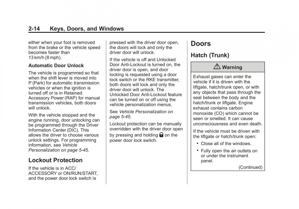 manual  Chevrolet Corvette C7 owners manual / page 43