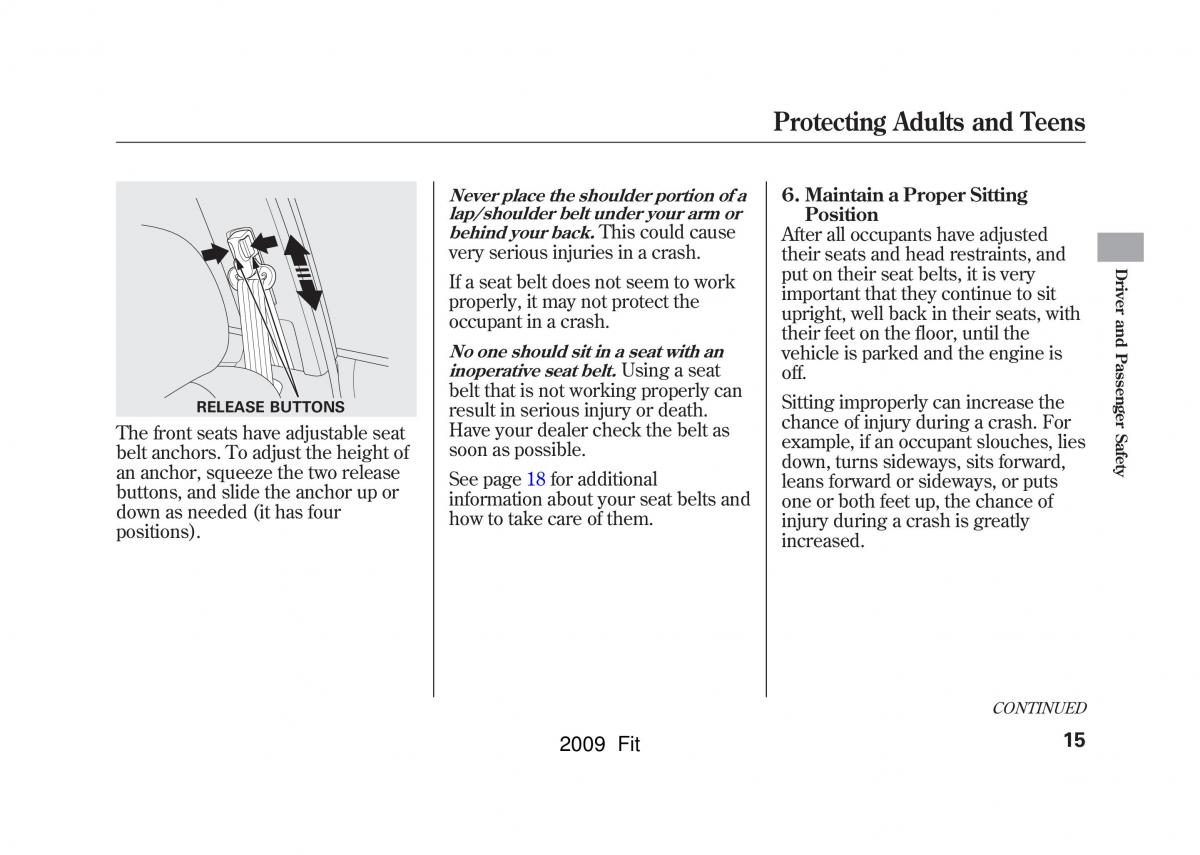 Honda Jazz III 3 Fit II manual / page 18