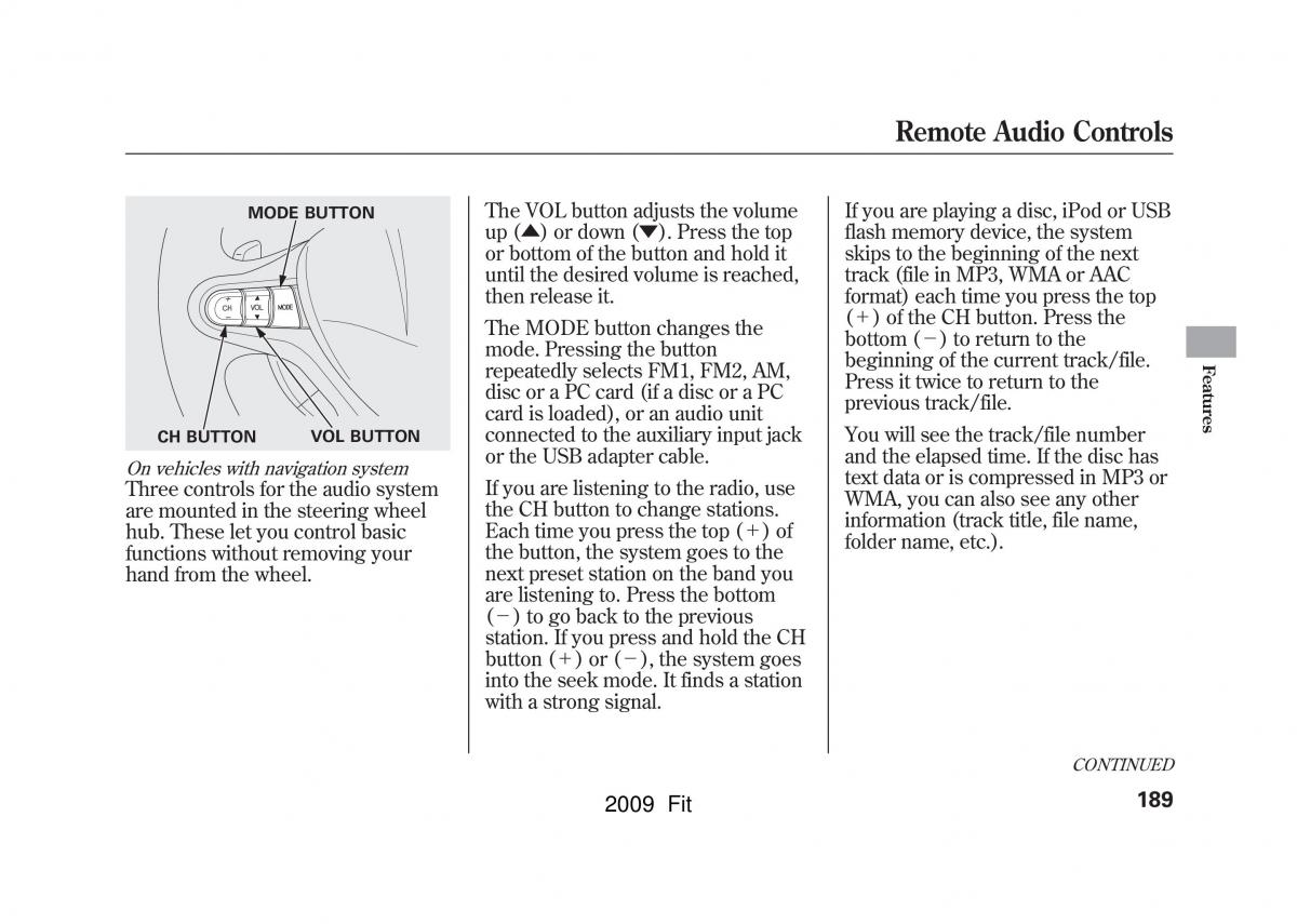 Honda Jazz III 3 Fit II manual / page 192