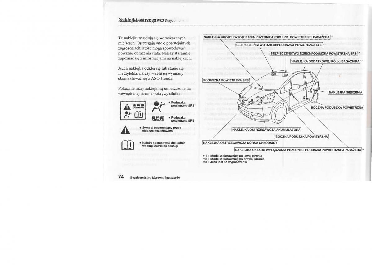 manual  Honda Jazz III 3 Fit II instrukcja / page 75