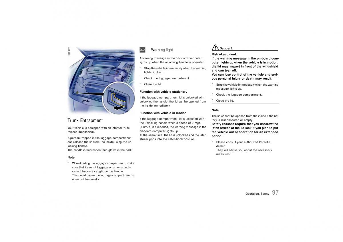 Porsche Carrera 911 997 owners manual / page 99